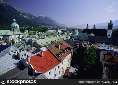 High angle view of buildings in a city, Innsbruck, Austria