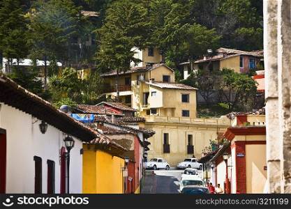 High angle view of buildings in a city, San Cristobal De Las Casas, Chiapas, Mexico