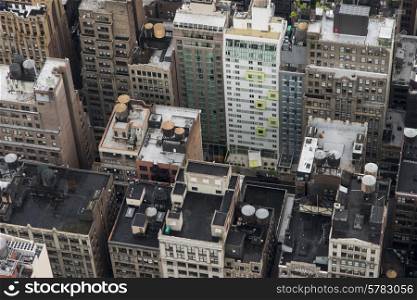High angle view of buildings, Manhattan, New York City, New York State, USA