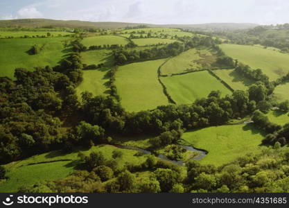 High angle view of Cennen River Valley in Wales