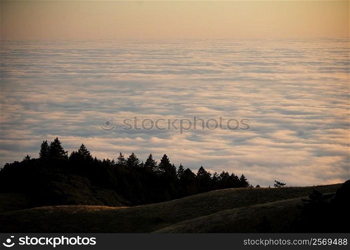 High angle view of clouds