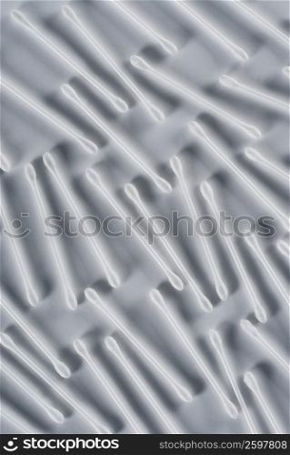 High angle view of cotton swabs