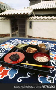 High angle view of food on the table, Naha, Okinawa, Japan