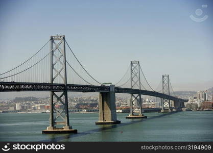 High angle view of Golden Gate Bridge, San Francisco, California, USA