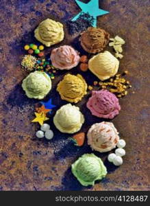 High angle view of ice-cream on the floor