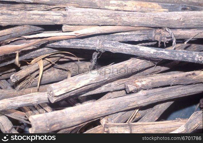 High angle view of logs of wood