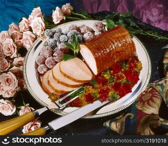 High angle view of lomo fiesta on a plate