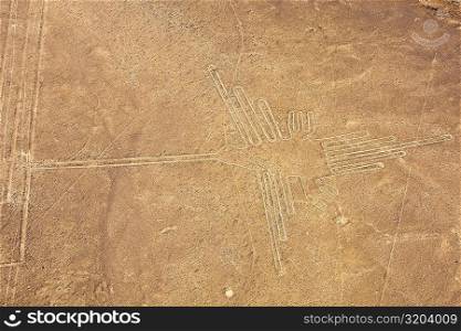 High angle view of Nazca lines, Nazca, Peru