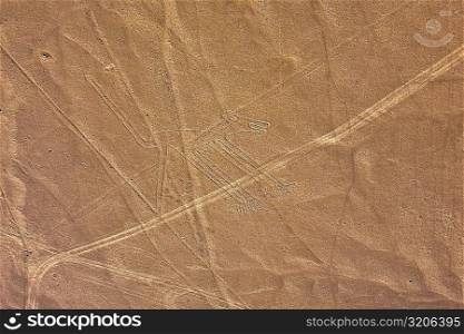 High angle view of Nazca lines, Nazca, Peru