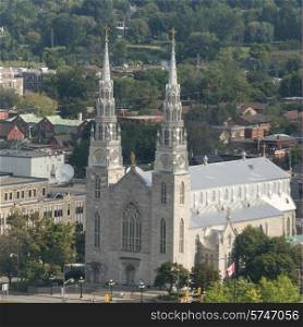 High angle view of Notre-Dame Cathedral Basilica, Ottawa, Ontario, Canada
