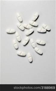 High angle view of pills