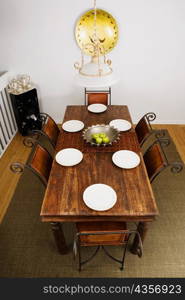 High angle view of place setting on a dining table