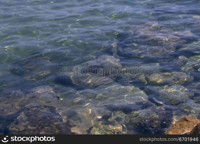 High angle view of rocks underwater