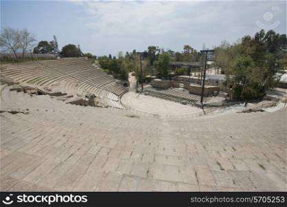 High angle view of roman amphitheater; Tunis; Tunisia