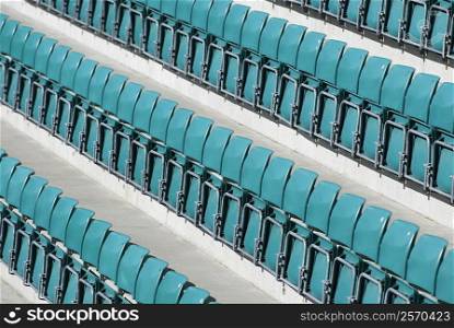 High angle view of seats in a stadium