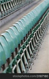 High angle view of seats in a stadium