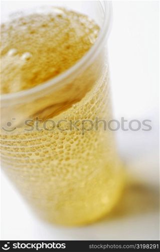 High angle view of soda in a glass