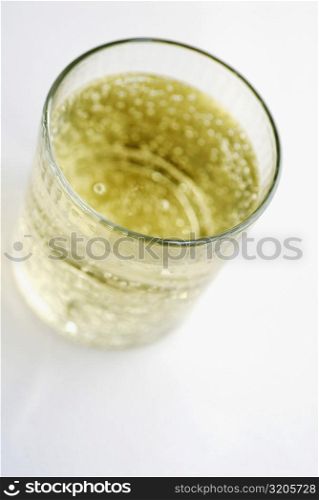 High angle view of soda in a glass