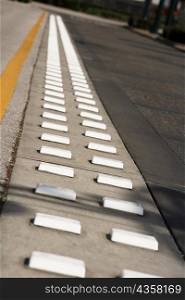 High angle view of speed bumps on the road, Orlando, Florida, USA