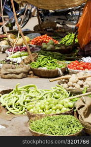 High angle view of vegetables in a market, Pushkar, Rajasthan, India