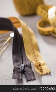 high angle zippers with measuring tape thread