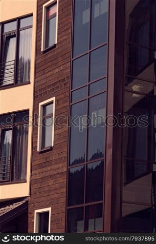 high building with glass windows, the element