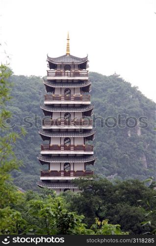 High chinese pagoda in Luzhou, China