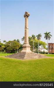 High cross Sir Henry Lawrence Memorial at the British Residency complex in Lucknow, India