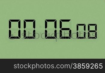 High definition animation of an LCD display counting down from 10 seconds to zero.