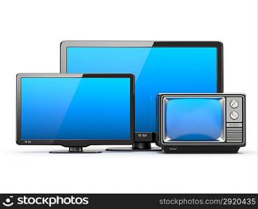 High Definition TV. Different screen sizes. 3d
