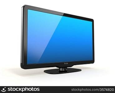 High Definition TV on white background. 3d
