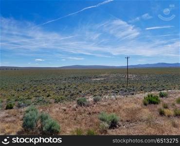 High desert plains in central Oregon, USA. High desert plains from the Central Oregon Highway, USA