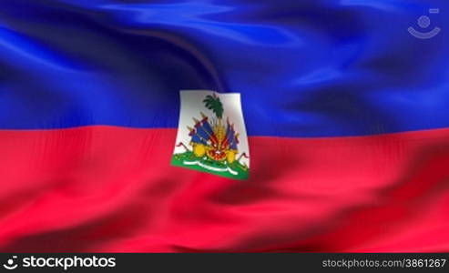 High detailed realistic flag of Haiti - with wrinkles and seams.