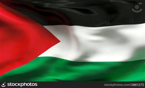 High detailed realistic flag of Palestina - with wrinkles and seams.