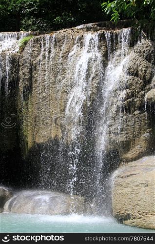 High Erawan waterfall in Thailand