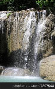 High Erawan waterfall in Thailand