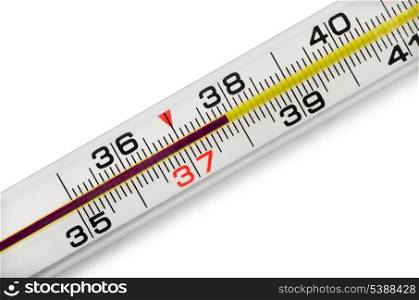 High fever on mercury thermometer