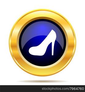 High heel icon. Internet button on white background.