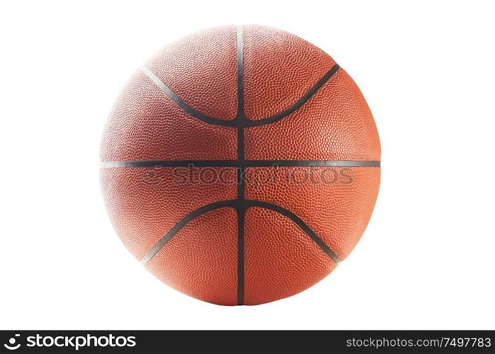 High Key lighting basketball isolated on white background .