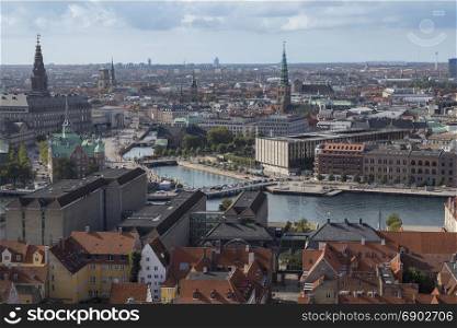 High level view of Copenhagen, the capital city of Denmark.