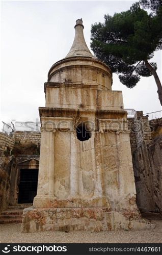 High marble tomb near city wall of Jerusalem, Israel