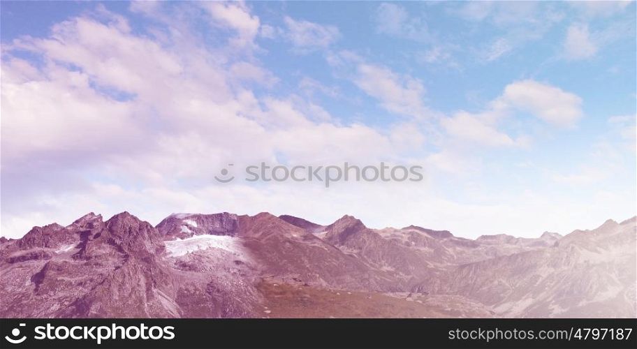 High mountain. Background image of mountain view in sunny day