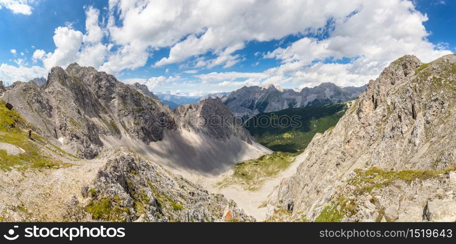 High mountain in Alps in a beautiful summer day