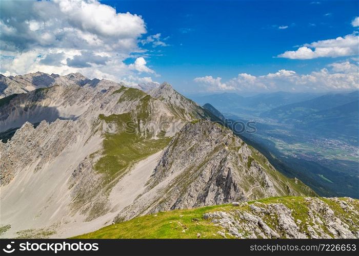 High mountain in Alps in a beautiful summer day