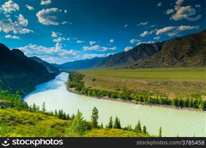 high mountains and lush meadows of Altai