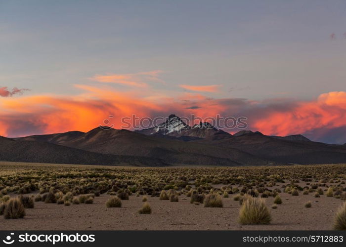 High mountains in Bolivia