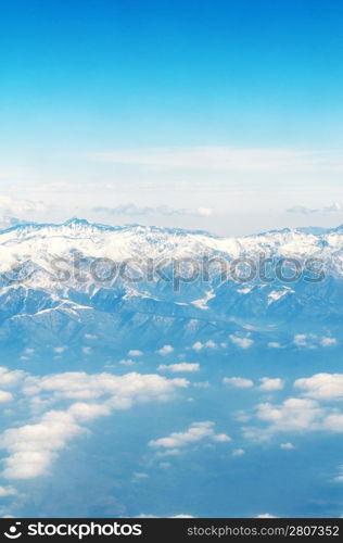 High mountains under snow in the winter