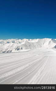 High mountains under snow in the winter