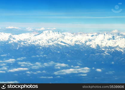 High mountains under snow in the winter