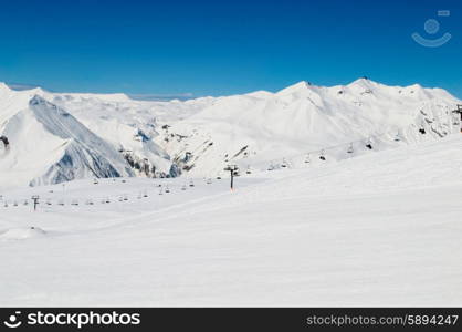 High mountains under snow in the winter